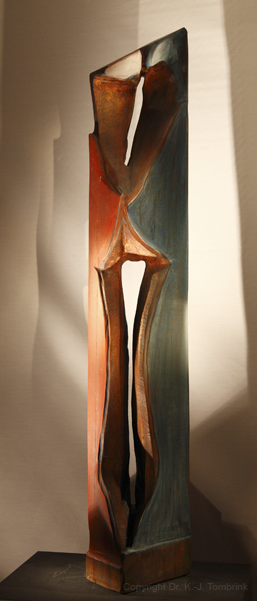 042_Die Tuschelnden02_Holz_Tombrink_Skulptur