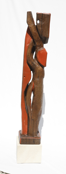 114_Mutter mit Kind 4_Holz_Tombrink_Skulptur